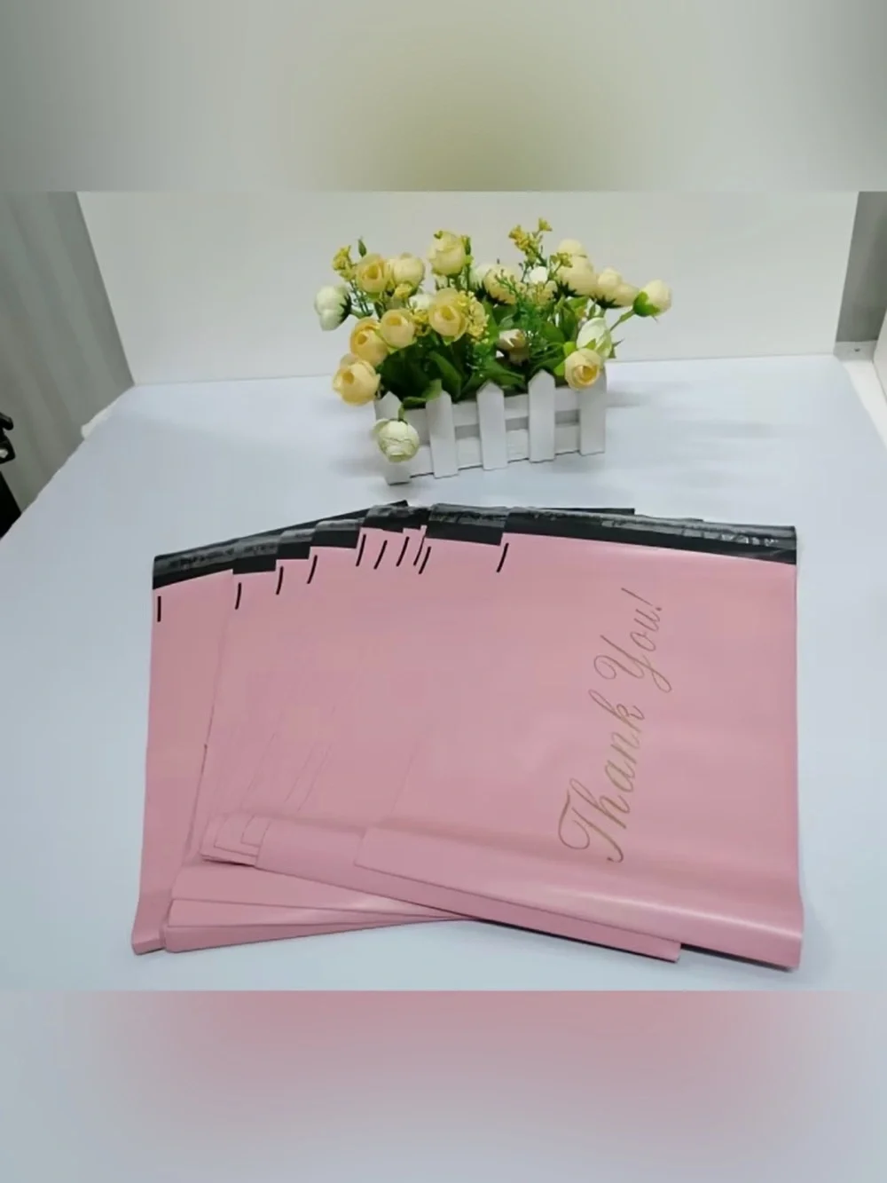 Poly Mailers Thank You Pink 10”x6” Set of 15